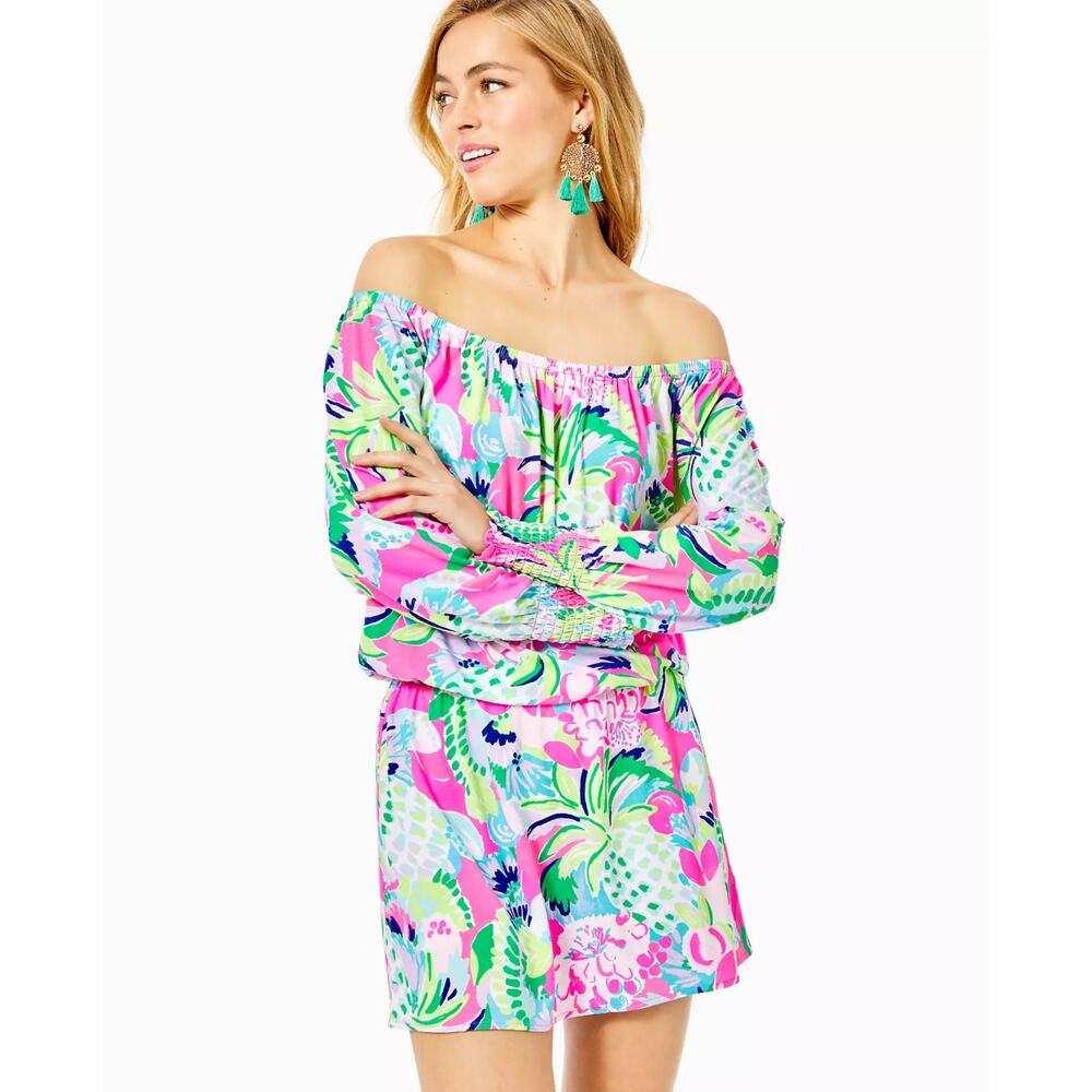 LILLY PULITZER Lana Skort Romper In Multi Raise The Bar M Beachy Party Hawaiian